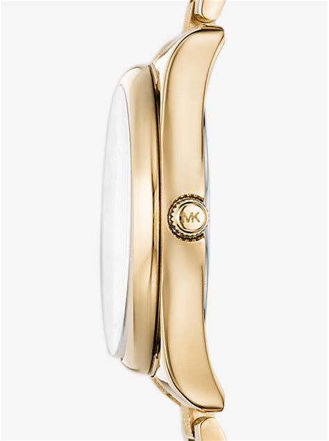 michael kors colette textured gold tone watch|Michael Kors Colette Black Dial Gold.